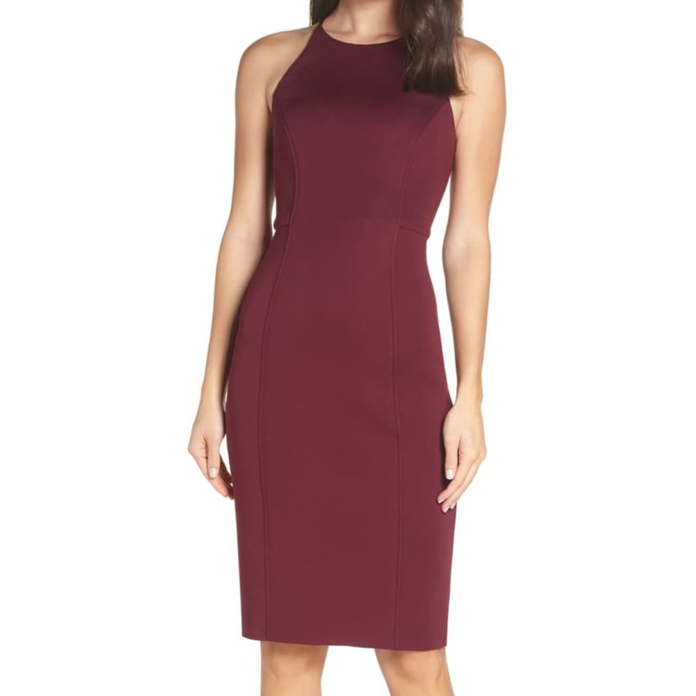 Purple Scuba Sheath Dress